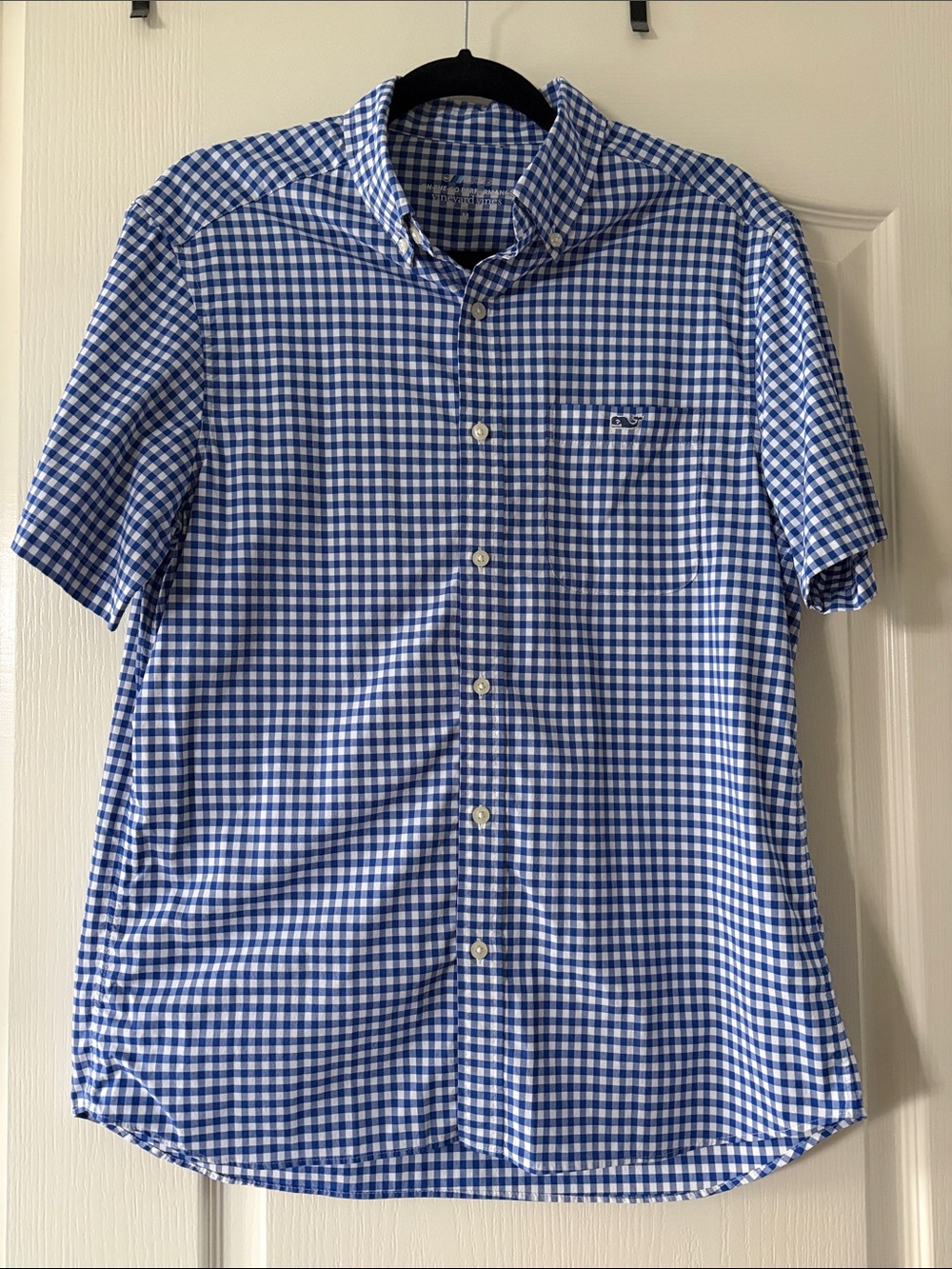 Vineyard Vines Blue Gingham Short-Sleeve Button-Down Shirt